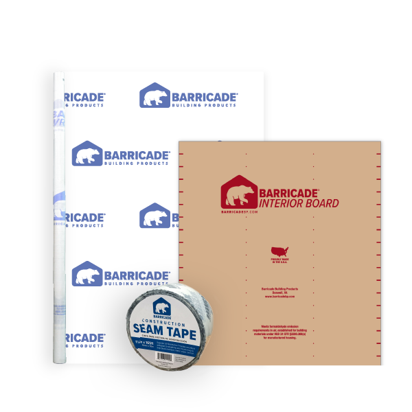 Barricade House Wrap System with Interior Board