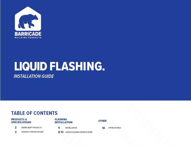 Barricade Liquid Flashing Installation Guide