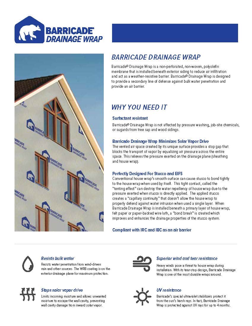 Barricade Drainage Wrap