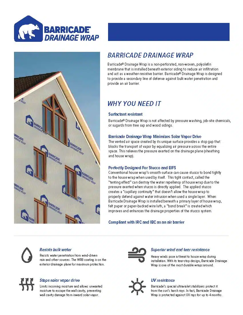 Barricade Drainage Wrap