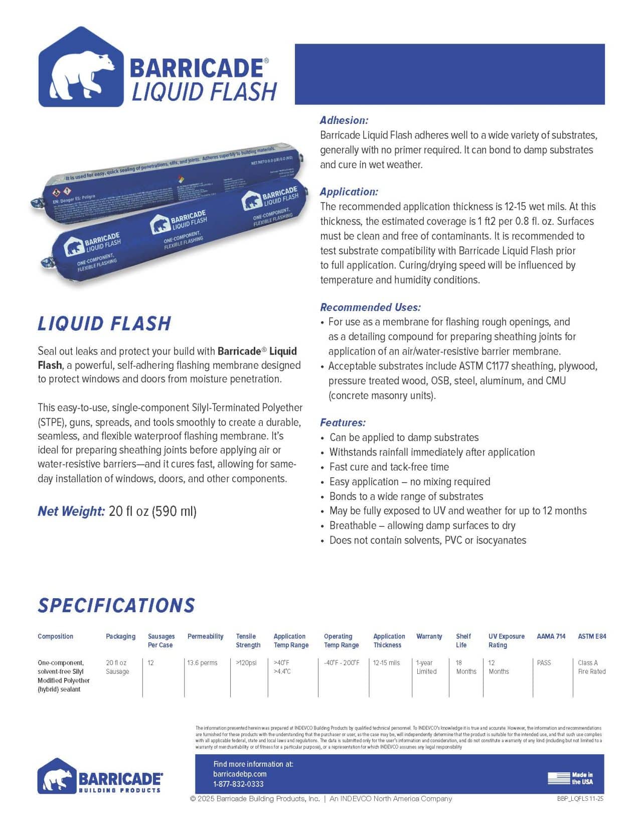 Barricade Liquid Flashing
