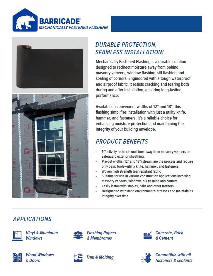 Barricade Mechanically Fastened Flashing