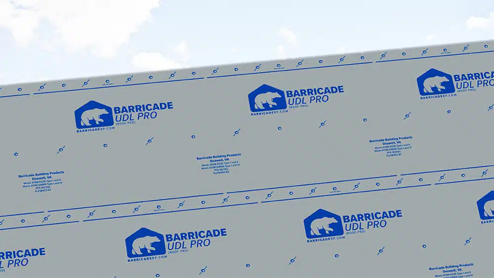 Barricade UDL Pro roof underlayment