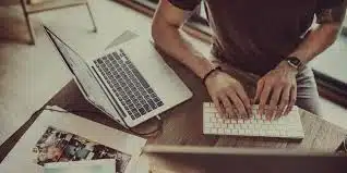 Working at a computer